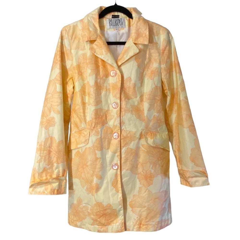 Bill Blass Large Orange/Peach trench/raincoat NWOT Cotton/Polyester - Picture 2 of 6